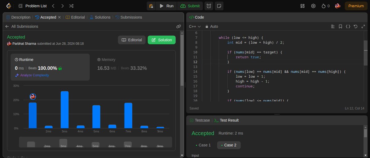 ParbhatSharma29's tweet image. Solved daily #leetcode  problem and making progress in solving binary search problems from @striver_79's A to Z DSA sheet.
#dsa #cpp #learninpublic