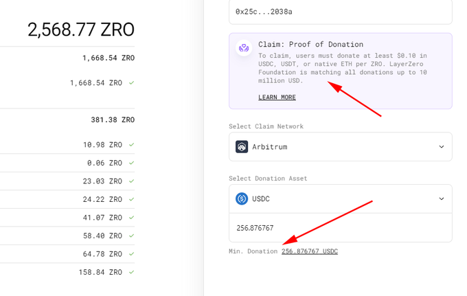 marales_carlos4's tweet photo. LayerZero Airdrop Claim is Live! 🪂

Claim here: https://t.co/DavaaxC6UY

To claim the airdrop, you'll need to donate $0.10 for per token.

Eg. if you're qualified for 1000 $ZRO tokens, you will need to donate 1000 x $0.10 = $100.

The donation goes directly to Protocol Guild, which is a not-for-profit collective of Ethereum’s core researchers and developers.

The $ZRO tokens will be listed for trading in less than an hour.

$ZRO $zero $ZK #LayerZero #ZROUSDT