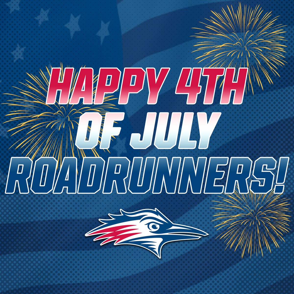 Happy 4th of July, Roadrunners! 🇺🇸🌭🎇

Red, white &amp; blue have always been our favorite colors ❤️🤍💙

#GetRowdy🔴🔵