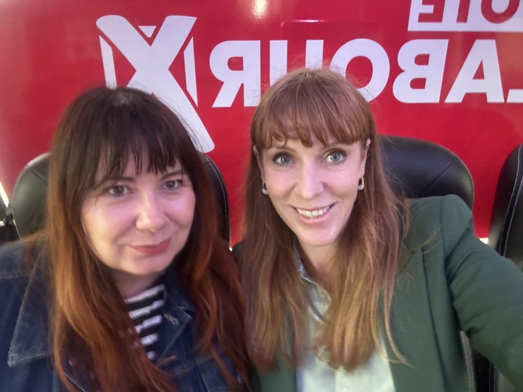So good to catch up with my friend <a href="/AngelaRayner/">Angela Rayner</a> today. 

We need her to be our Deputy PM. 

To make it happen you need to Vote Labour tomorrow. 
🗳️🌹