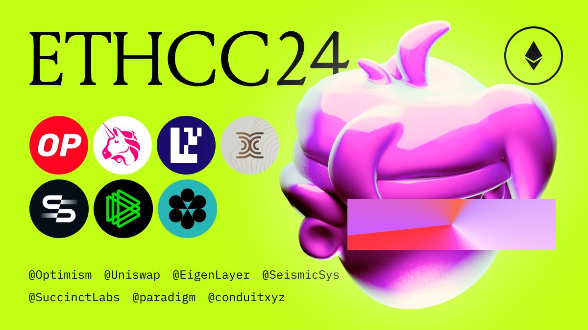 Jessy's Hacker House ⚔️ EthDenver AI Agent House (@wehack247) on Twitter photo Announcing our EthCC hacker house schedule & supporters:
Come hang out and hack with us from July 7 - 12th
Big thank you to <a href="/Optimism/">optimism.eth</a>, <a href="/Uniswap/">Uniswap Labs 🦄</a>, <a href="/SeismicSys/">Seismic</a>, <a href="/SuccinctLabs/">Succinct</a>, <a href="/paradigm/">Paradigm</a>, <a href="/conduitxyz/">Conduit</a>, and @EigenLayer for supporting us and joining us at the house! Announcing our EthCC hacker house schedule & supporters:
Come hang out and hack with us from July 7 - 12th
Big thank you to <a href="/Optimism/">optimism.eth</a>, <a href="/Uniswap/">Uniswap Labs 🦄</a>, <a href="/SeismicSys/">Seismic</a>, <a href="/SuccinctLabs/">Succinct</a>, <a href="/paradigm/">Paradigm</a>, <a href="/conduitxyz/">Conduit</a>, and @EigenLayer for supporting us and joining us at the house!