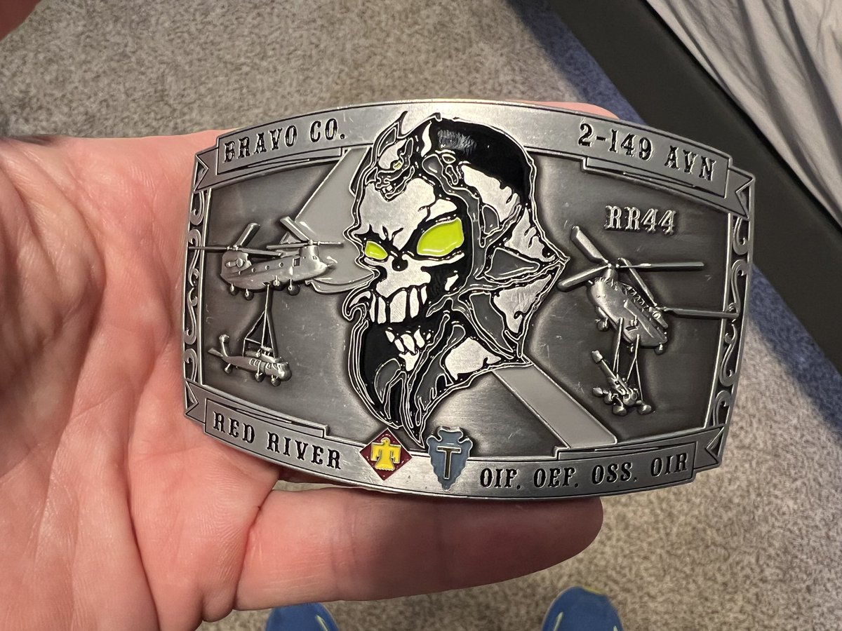 ian_infosec's tweet image. Sick new belt buckle arrived. Here’s to you #RedRiver44. Never forget.