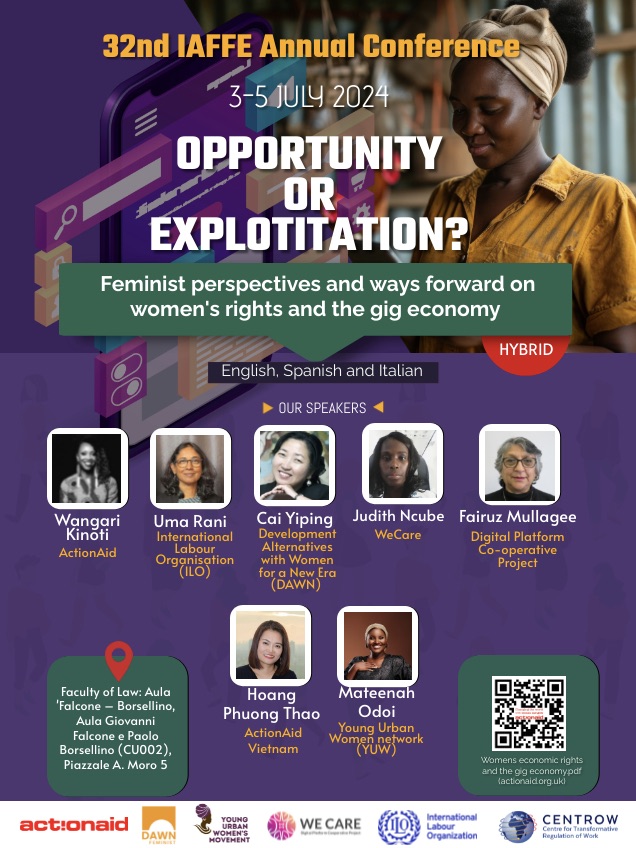 Join <a href="/ActionAidUK/">ActionAid UK</a> this Thursday at #IAFFE2024 as we explore Feminist perspectives and ways forward on women's rights and the gig economy.
#GigEconomyandWomensRights
#FeministDigitalJustice