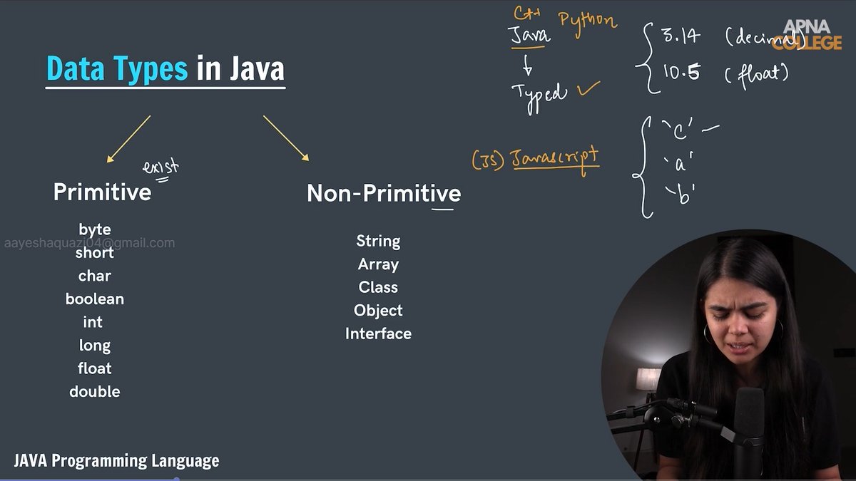 AyeshaQuazi1's tweet image. DSA Challenge: Day 2 [3/07/2024]  

Topic: 

✅Variables and Data Types
 
#JavaVariablesnDataTypes #ApnaCollege #DSAwIthJava #DSABasic