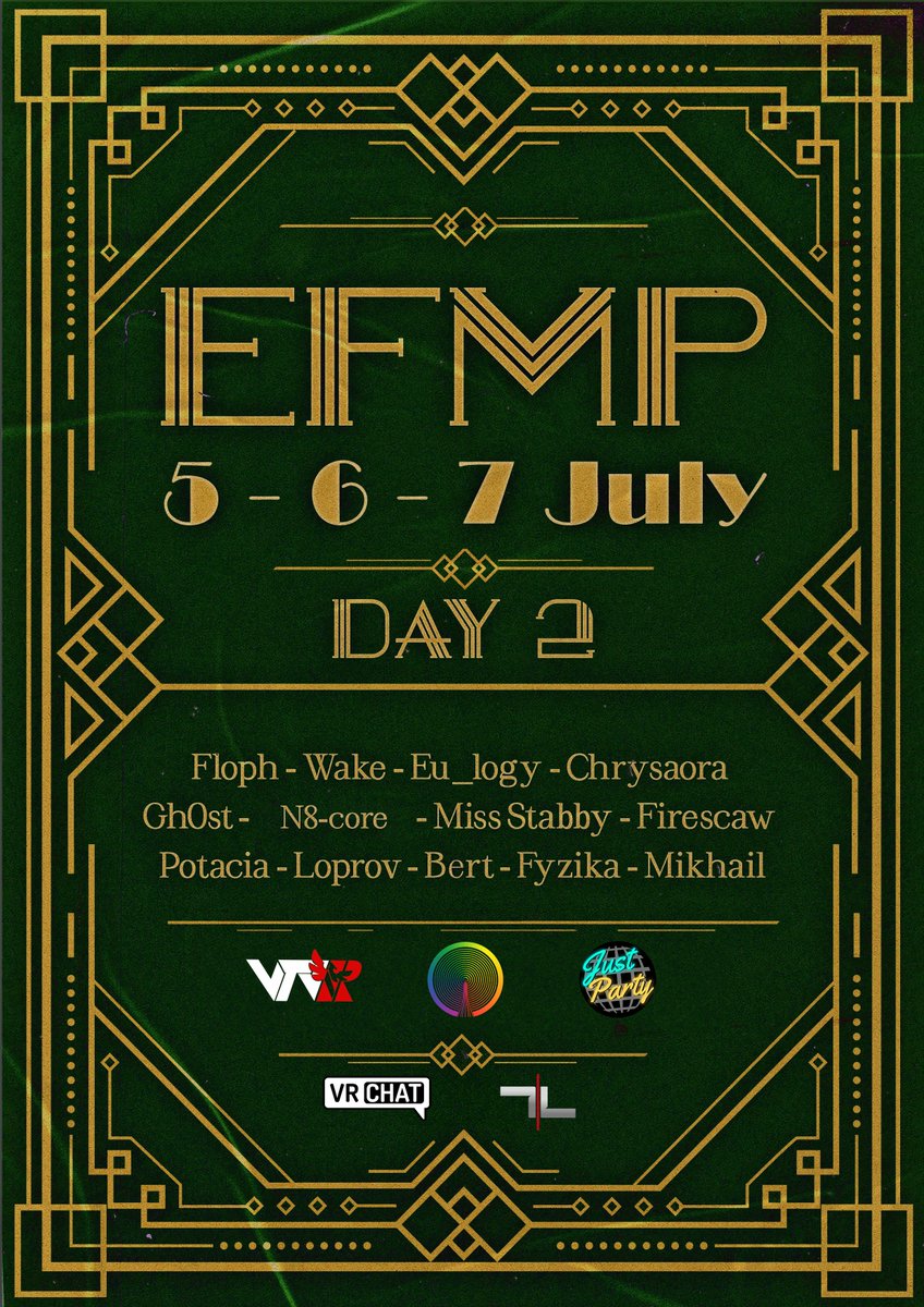 APOW (@apowofc) on Twitter photo π¨πππ π£ 2024π¨
πDAY 2//6 JULYπ
πWith DJs:
π«<a href="/spadgey/">floph</a>
π«<a href="/wake22_/">wake</a>
π«<a href="/eu_logy/">eulogy</a>
π«<a href="/DjChrysaora/">Chrysaora | Endie</a>
π«Gh0stOfficial
π«<a href="/nightcoredj/">nightcore</a>
π«<a href="/MissStabby/">Miss Stabby</a>
π«<a href="/firescaw2/">Firescaw</a>
π«@fierypotato6
π«<a href="/loprov/">Loprov</a>
π«<a href="/bert60hz/">Bert</a>
π«<a href="/fyzika_/">Fyzika</a>
π«@mikhailagkonov
In collaboration withπ<a href="/JustPartyClubVR/">JustParty</a> <a href="/VibeTribeVRC/">Vibe Tribe VR</a> π π¨πππ π£ 2024π¨
πDAY 2//6 JULYπ
πWith DJs:
π«<a href="/spadgey/">floph</a>
π«<a href="/wake22_/">wake</a>
π«<a href="/eu_logy/">eulogy</a>
π«<a href="/DjChrysaora/">Chrysaora | Endie</a>
π«Gh0stOfficial
π«<a href="/nightcoredj/">nightcore</a>
π«<a href="/MissStabby/">Miss Stabby</a>
π«<a href="/firescaw2/">Firescaw</a>
π«@fierypotato6
π«<a href="/loprov/">Loprov</a>
π«<a href="/bert60hz/">Bert</a>
π«<a href="/fyzika_/">Fyzika</a>
π«@mikhailagkonov
In collaboration withπ<a href="/JustPartyClubVR/">JustParty</a> <a href="/VibeTribeVRC/">Vibe Tribe VR</a> π
