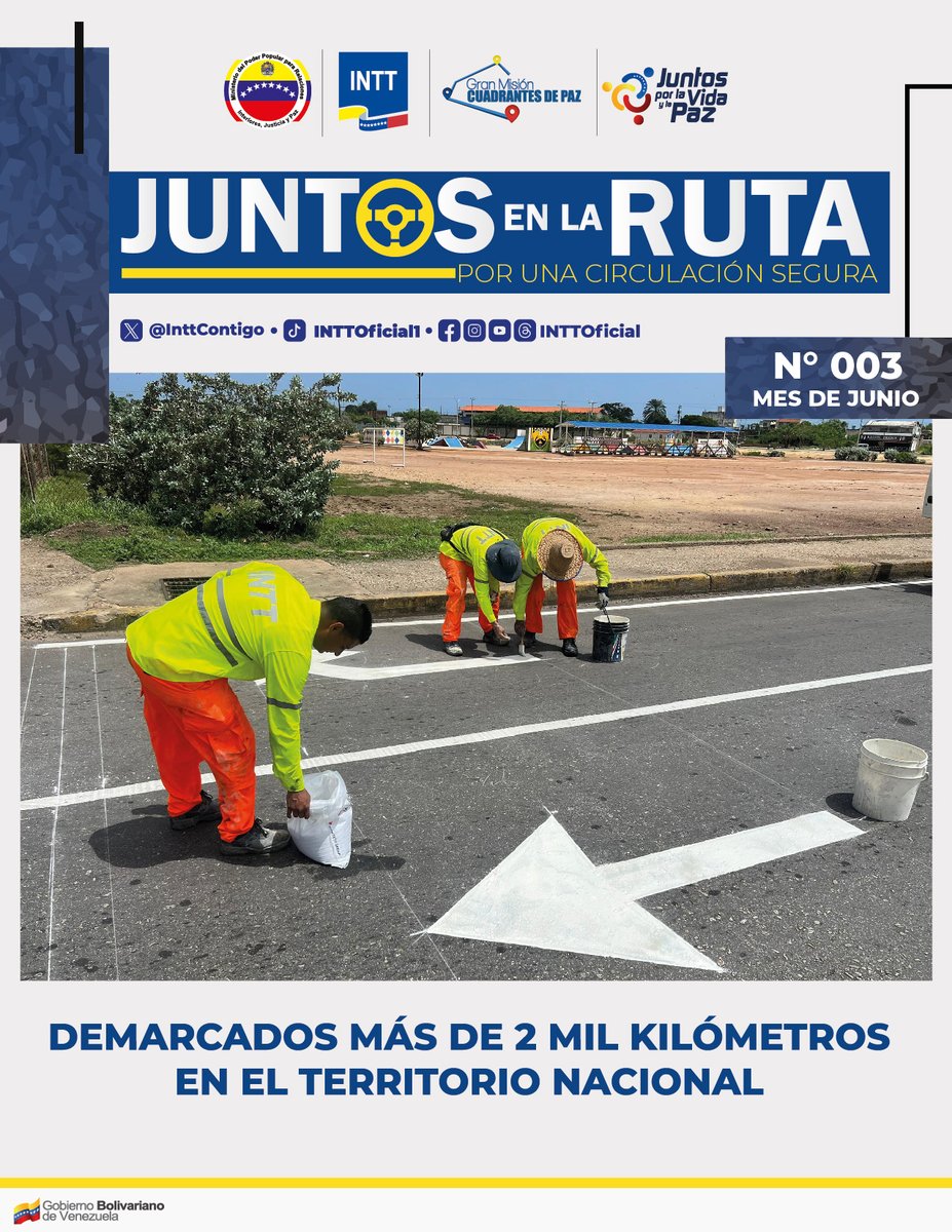 #Publicaciones📚| Revista digital del  #INTT “Juntos en la Ruta” en su tercera edición. Descubre las novedades del acontecer vial correspondientes al mes de junio. ¡No te lo pierdas!👇
intt.gob.ve/revista_3eraed…
#RevistaINTT
#SeguridadVial
