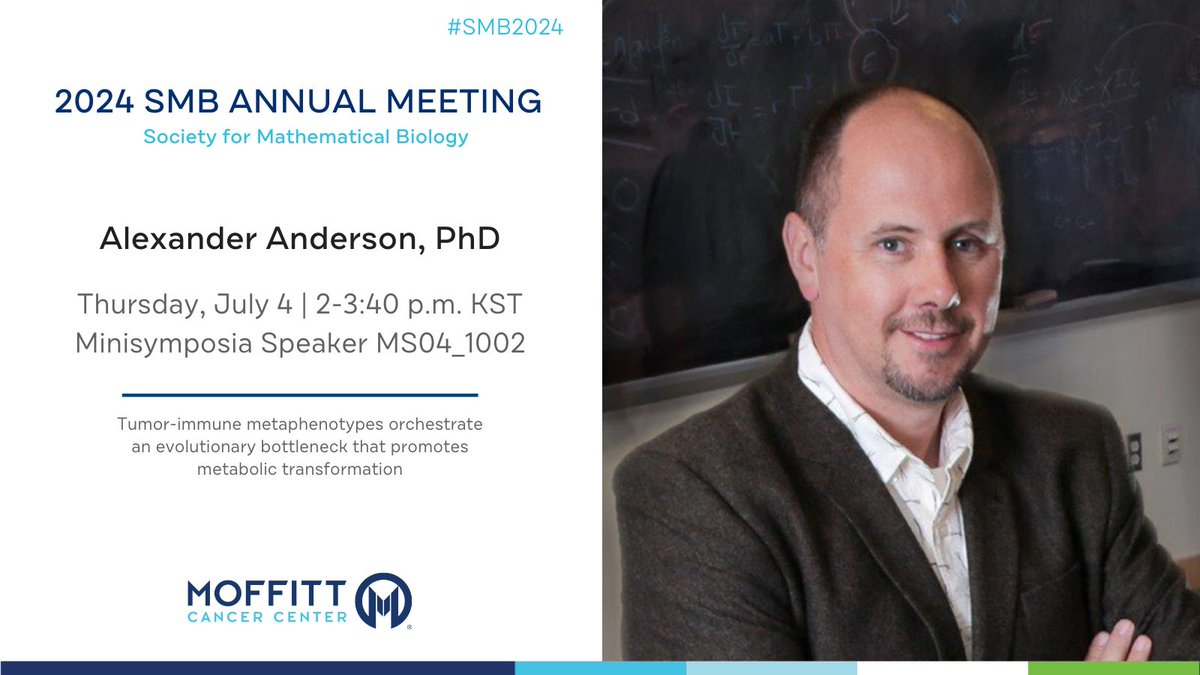 MoffittNews's tweet image. Tomorrow at #SMB2024: Moffitt’s Alexander Anderson (@ara_anderson) presents the latest on immune-tumor interactions drive metabolic changes in cancer evolution during the minisymposia session.

⏰: 7/4 from 2-3:40 p.m. KST
📍: #108(1F)
  Learn more ➡️ bit.ly/4cALDe5