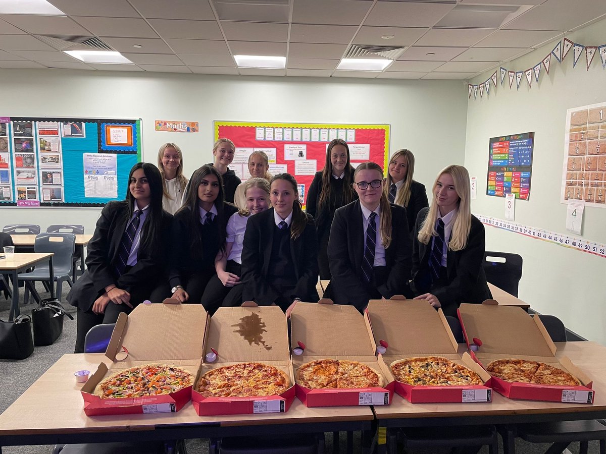 OutwoodAcklam's tweet photo. U16 GIRLS FOOTBALL. 

Tonight the U16 girls were celebrating winning the league with a pizza night with Miss Taylor. 

The rest of the PE department made sure they dropped by too, obviously to congratulate! https://t.co/snkA2ILjbW