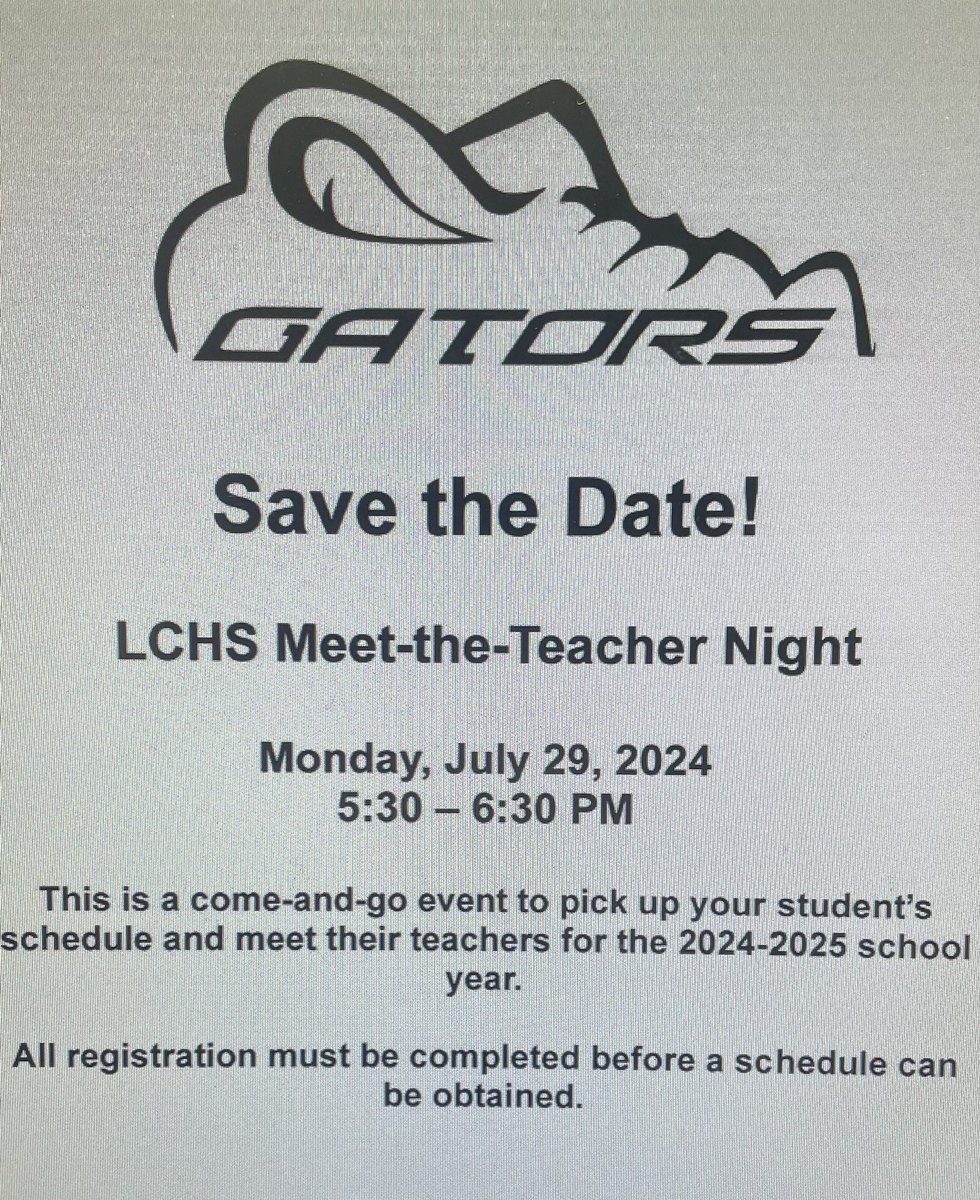 Save the date! We will see you on July 29! <a href="/LCHSGators/">LCHSGators</a> #TeamDCS