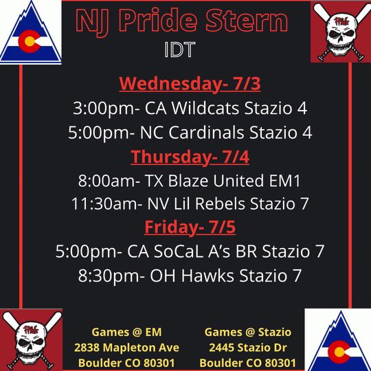 Allie Nankivell (@allienank2025) on Twitter photo Practice games are complete! Here’s my schedule for bracket play at the IDT tournament. <a href="/NJPrideGold/">NJ Pride Softball</a> <a href="/BinghamtonSOFT/">Binghamton Softball</a> <a href="/AssumptionSB/">Assumption University Softball</a> <a href="/SHUSoftball/">Seton Hall Softball</a> <a href="/StagsSoftball/">Fairfield Softball</a> <a href="/MaristSoftball/">Marist Softball</a> <a href="/UConnSoftball/">UConn Softball</a> Practice games are complete! Here’s my schedule for bracket play at the IDT tournament. <a href="/NJPrideGold/">NJ Pride Softball</a> <a href="/BinghamtonSOFT/">Binghamton Softball</a> <a href="/AssumptionSB/">Assumption University Softball</a> <a href="/SHUSoftball/">Seton Hall Softball</a> <a href="/StagsSoftball/">Fairfield Softball</a> <a href="/MaristSoftball/">Marist Softball</a> <a href="/UConnSoftball/">UConn Softball</a>
