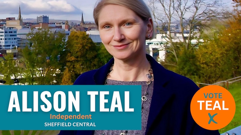 michelemooreEd's tweet photo. @GreenPeterU @guardian Except in #SheffieldCentral where you need to vote Teal Independent if you want the democratically selected Green Party candidate with a track record of action and integrity #VoteTealSheffCentral #VotesTurnTeal https://t.co/jadHI3o32G