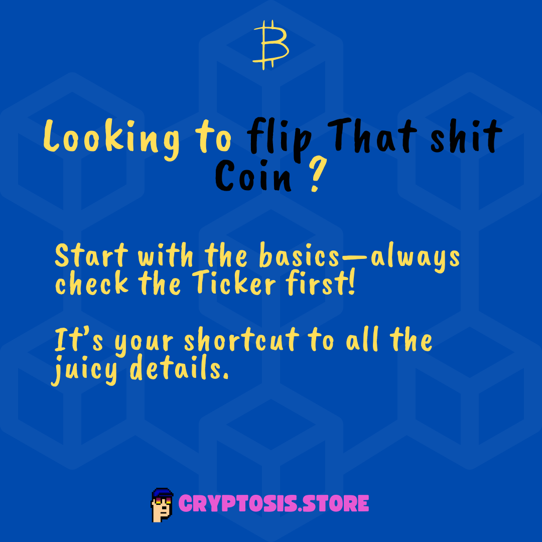 Cryptosis_store's tweet photo. 🚀 Before jumping into a meme coin investment, start with the essentials—check the Ticker! It gives you a quick overview of the crucial details. 
For a deeper dive, head over to https://t.co/vwLvye17Ij for all the juicy insights. 📈🌐 #CryptoTips #MemeCoin #DYOR https://t.co/eQCnSGpk14