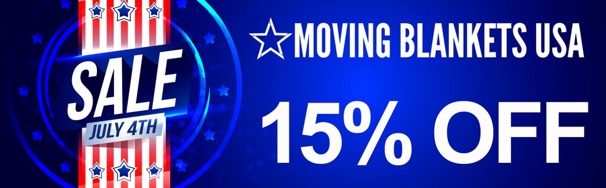 MovingBlankets1's tweet photo. 💥Celebrate Independence Day with our 2024 Sale💥

Get 15% off ALL online orders with code FREEDOM during our Fourth of July Sale, July 4-9!

Shop now at https://t.co/jIook8Yauv and save big on premium moving blankets!

#MovingBlanketsUSA #FourthOfJulySale https://t.co/Y7iwCTcrDj