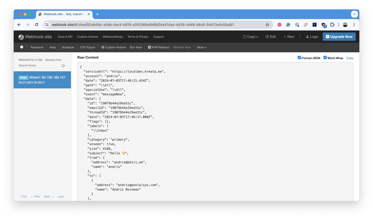 …and we have liftoff. The development branch of EmailEngine now has full support for using Gmail API as the backend in addition to IMAP and SMTP. This includes webhooks for new and updated emails. Gmail API support has been the most requested feature so far. Release next week ⏰
