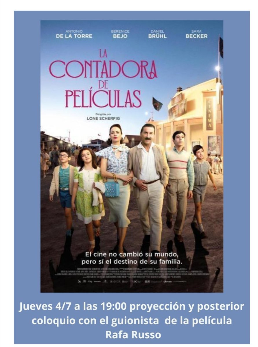 VIDEO INSTAN (@videoinstan) on Twitter photo Manaña proyección y coloquio de esta joya, en la presentación del DVD y Blu-ray. Quedan muy poquitas plazas. Aforo limitado! <a href="/acontrafilms/">A Contracorriente</a>
Coloquio con el guionista <a href="/RafaRussoMusic/">Rafa Russo</a>
Nos vemos mañana! #lacontadoradepeliculas Manaña proyección y coloquio de esta joya, en la presentación del DVD y Blu-ray. Quedan muy poquitas plazas. Aforo limitado! <a href="/acontrafilms/">A Contracorriente</a>
Coloquio con el guionista <a href="/RafaRussoMusic/">Rafa Russo</a>
Nos vemos mañana! #lacontadoradepeliculas