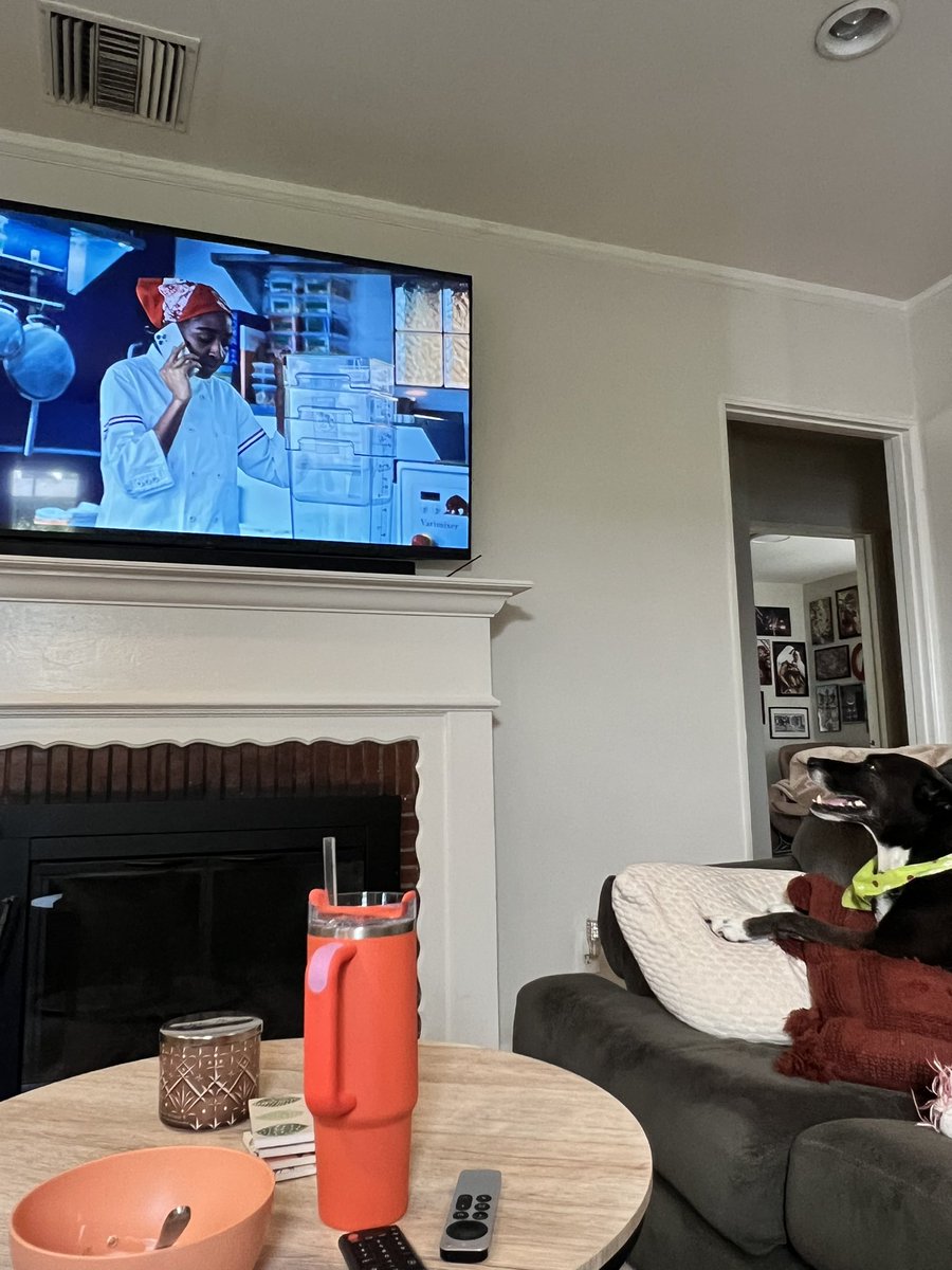 Mochi and I are watching <a href="/TheBearFX/">The Bear</a> Season 3. #TheBearFX #dogswatchtoo