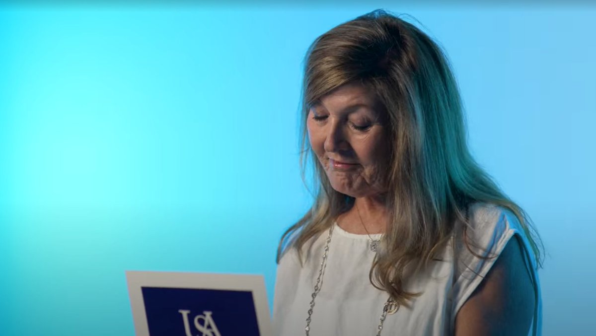 USACONursing's tweet photo. Dr. Debra Swanzy, associate professor of nursing, is one of the recipients who received a note of gratitude through South's Thank-A-Teacher Program. She has been working for the College of Nursing since 2008. #SouthAlabamaNursing

📽️: https://t.co/CYUxeiS2Sj https://t.co/IIYvHc3Sea
