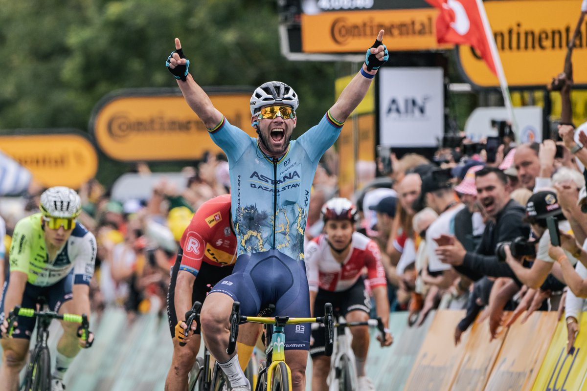 faustocoppi60's tweet photo. The riders with the most stage victories in Tour de France: 

1️⃣ 🇬🇧 Mark Cavendish - 35
2️⃣ 🇧🇪 Eddy Merckx - 34
3️⃣ 🇫🇷 Bernard Hinault - 28
4️⃣ 🇫🇷 André Leducq - 25
5️⃣ 🇫🇷 André Darrigade, 🇺🇲 Lance Armstrong - 22
6️⃣ 🇱🇺 Nicolas Frantz - 20 
7️⃣ 🇱🇺 Francois Faber - 19
8️⃣ 🇫🇷 Jean Alavoine - 17
9️⃣ 🇫🇷 Charles Pélissier, 🇫🇷 Jacques Anquetil, 🇫🇷 René Le Grevès - 16
🔟 🇧🇪 Freddy Maertens - 15
1️⃣1️⃣  🇩🇪 Marcel Kittel - 14
1️⃣2️⃣🇧🇪Philippe Thys, 🇫🇷 Louis Trousselier - 13 
1️⃣3️⃣  🇸🇮 TADEJ POGACAR, 🇮🇹 Bartali, 🇮🇹 Cipollini, 🇪🇸 Indurain, 🇦🇺 McEwen, 🇸🇰 Sagan, 🇩🇪 Zabel - 12 
#TDF2024