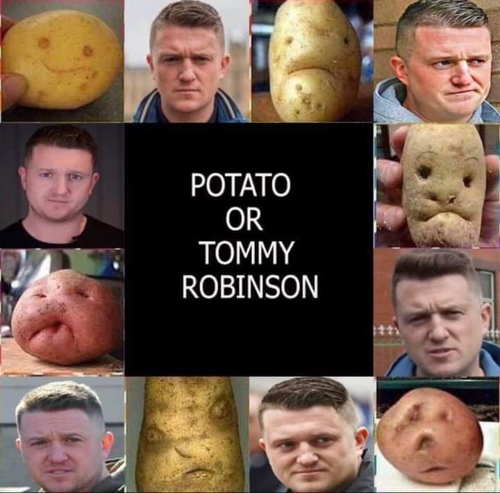 Uncanny.

And, just like a potato, he'd be far more palatable if he was pricked with a skewer and given 15 minutes on full power in the microwave.