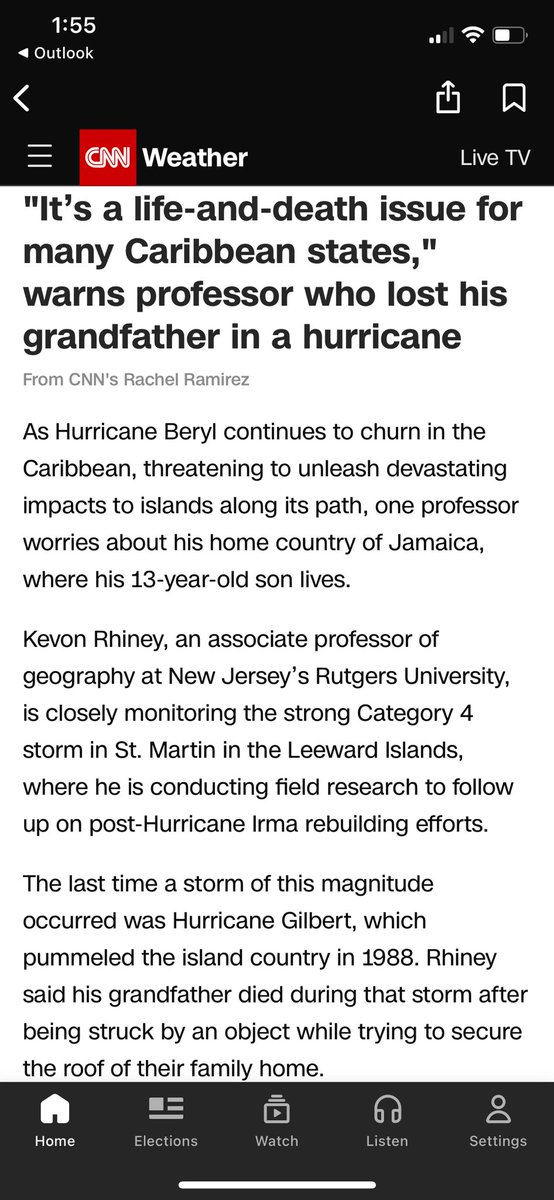 Elisa_Raffa's tweet photo. “It’s a life-and-death issue for many Caribbean states.” @CNN @rachjuramirez talks with a professor who studies storms like this for a living. #Beryl hits close to his home, he has family in Jamaica.

All @CNN live coverage can be found here: https://t.co/JotXLRYyR0 https://t.co/70i02ihJVi