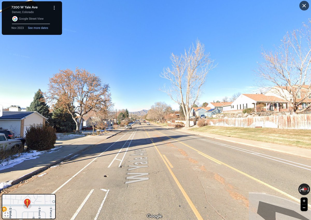 biculturalbrokr's tweet image. The driver of an oversized @GMC truck hit a person on a bicycle on W Yale Ave, which is #engineered to encourage speeding &amp;amp; appears to offer only a painted bike lane.  

Besides the driver, who else should be held #accountable for this preventable crash with serious injuries?