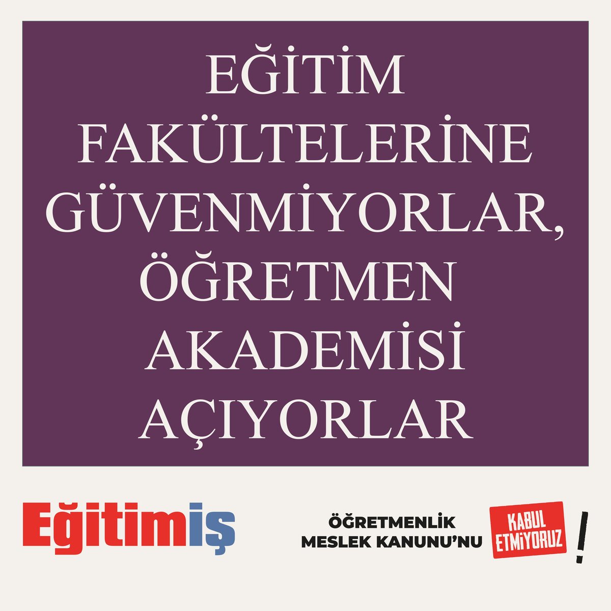onderguns's tweet photo. Eğitim Fakültelerine güvenmiyorlar, Öğretmen Akademisi açıyorlar.
#ÖMKgeriçekilsin https://t.co/KtrQ8ncszU