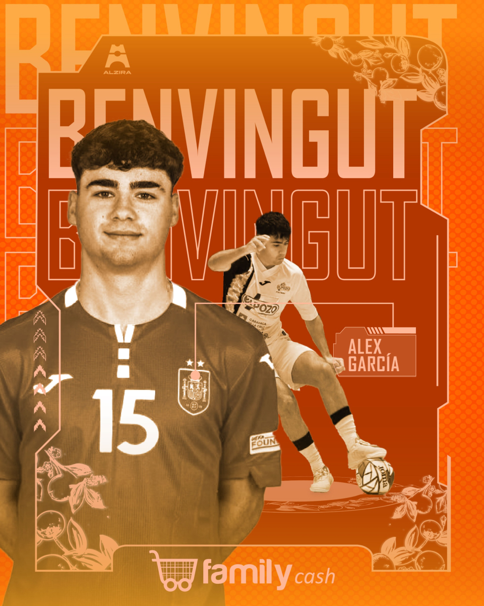 𝗢𝗙𝗜𝗖𝗜𝗔𝗟 | ÁLEX GARCÍA ✅

El joven murciano llega cedido al Family Cash <a href="/AlziraFS/">Family Cash Alzira FS</a> 

▪️ De <a href="/ElLegadoElPozo/">El Legado - ElPozo Murcia FS</a> 
▪️ Internacional sub19 🇪🇸
▪️ Ala 

Bienvenido 🤗

#Jonobaixe 🛒