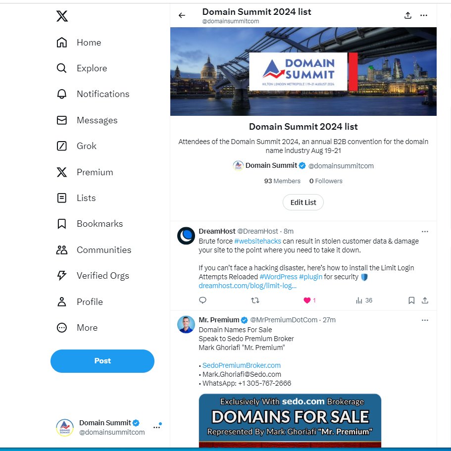 domainsummitcom's tweet photo. Connect with fellow domain industry businesses at #DomainSummit24!
We've created a Twitter List (v1) for registered attendees "Domain Summit 2024 list": https://t.co/Li0JSQtIu9
Follow the list to network, tweet us to add you & stay updated!
#domainnames #domaining #domainsummit https://t.co/R86uJgiYbN