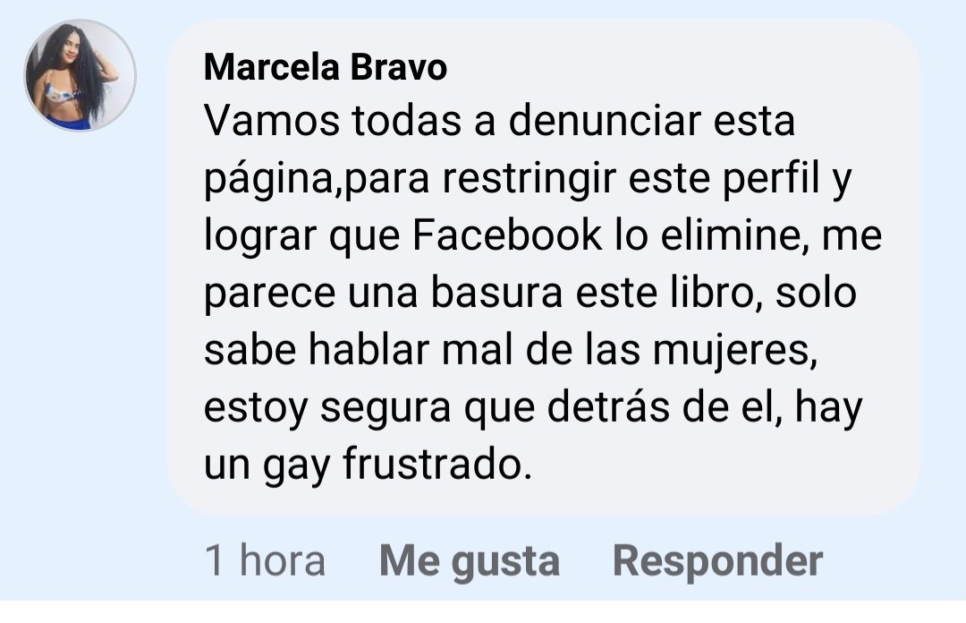 Tuve que bloquearla ya que las que son así reportan mi página. Sin duda están desesperadas por mi libro. Mi libro no es el mejor que se haya escrito, pero evidentemente ayuda a los hombres a dejar a  mujeres interesadas y a las mamás luchonas.

Esto no lo detiene nadie.