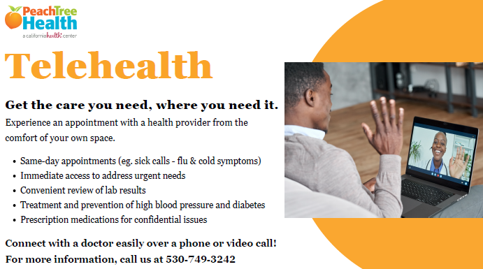 ipickpeach's tweet photo. We offer SAME DAY and NEXT DAY Telehealth appointments while you establish primary care.  Call us at (530) 749-3242 to schedule with a telehealth doctor.  #YubaSutter #Sacramento #NorthSacramento #CommunityHealth #FQHC #Telehealth #NorCal #PickPeach https://t.co/ferf3HVZBN