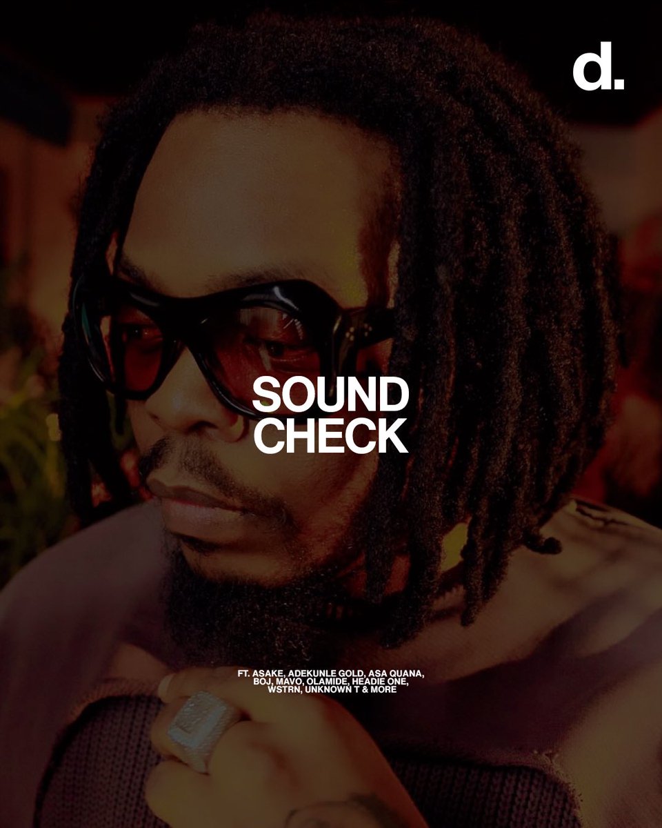 Deedsmag's tweet photo. #DeedsSoundcheck: We've selected some of our favorite songs at the moment. 🎧🔥

Featuring:

Wizkid - Money & Love
Wstrn, Unknown T - Medusa
BOJ, Adekunle Gold - Love Garden
Mavo - Kilobizzy 
Asa Quana - Oliver De Coque
Asake, Central Cee - Wave
Headie One - Love of my Life
Olamide - Metaverse

Tell us your favourite 🎵

Listen here https://t.co/MjWkIT6KoR