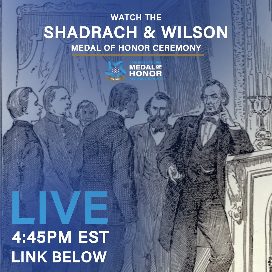 Watch the Medal of Honor ceremony for Pvt. Philip G. Shadrach and George D. Wilson live by following the link below!

mohhc.org/raiders

The ceremony will begin at 4:45PM EST and will be attended by the descendants of both men.