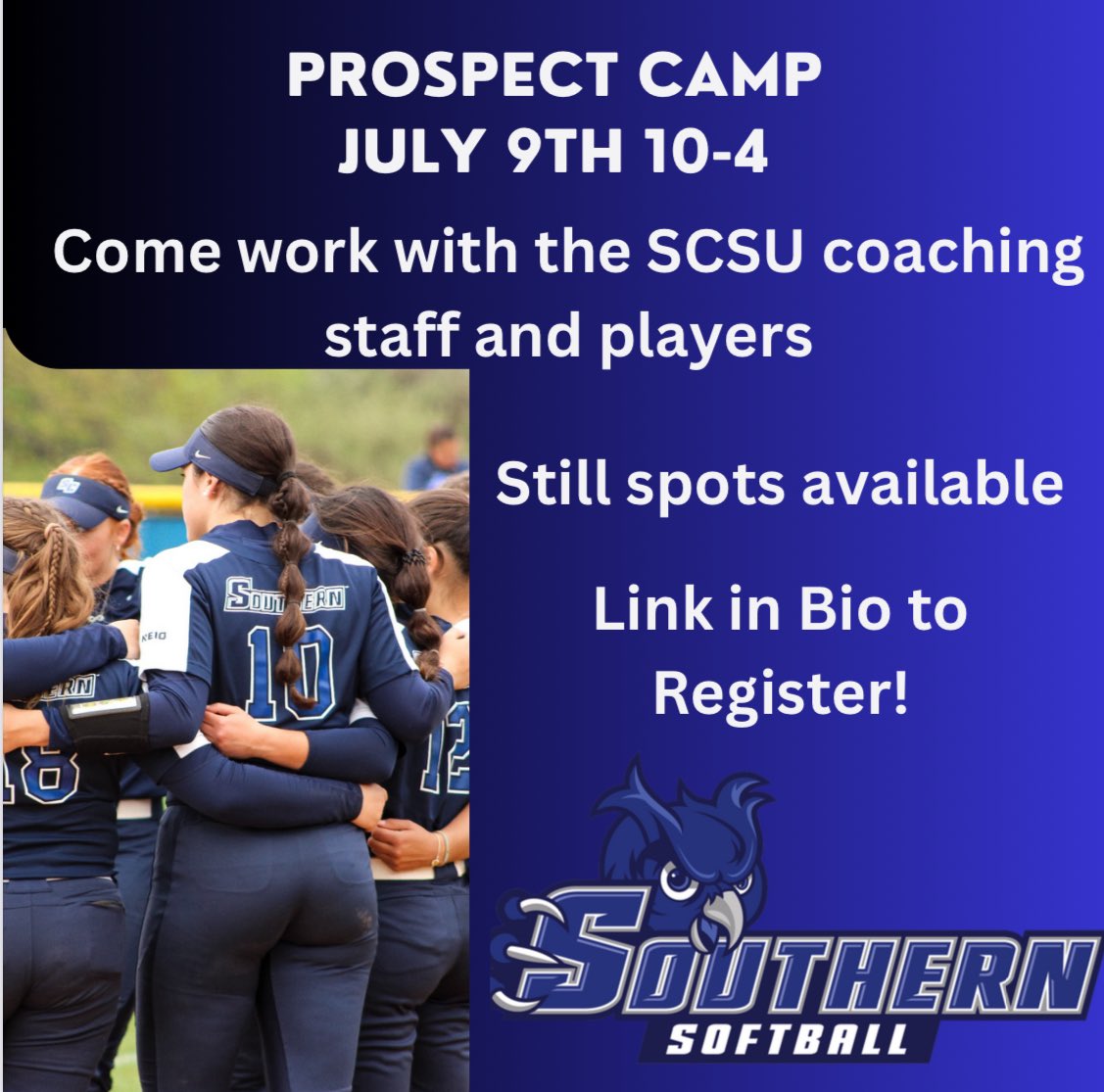 SCSU_SOFT's tweet image. Just under a week away‼️Join us Tuesday July 9th for our first Prospect camp of the summer! Click the link in our bio to register!