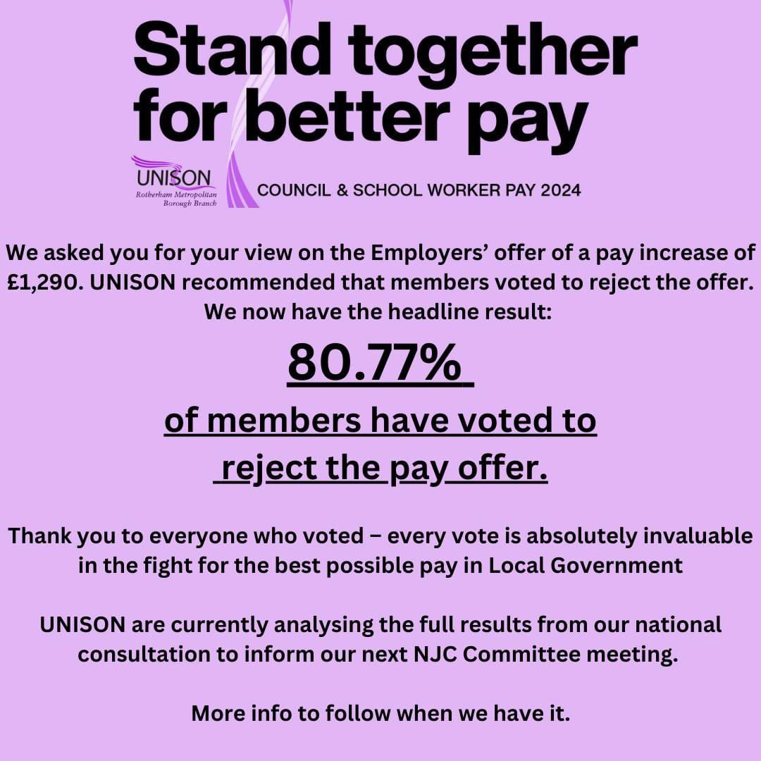 UnisonRotherham's tweet photo. 🌟 #NJCPay Update 🌟 https://t.co/CutS6XNXNm