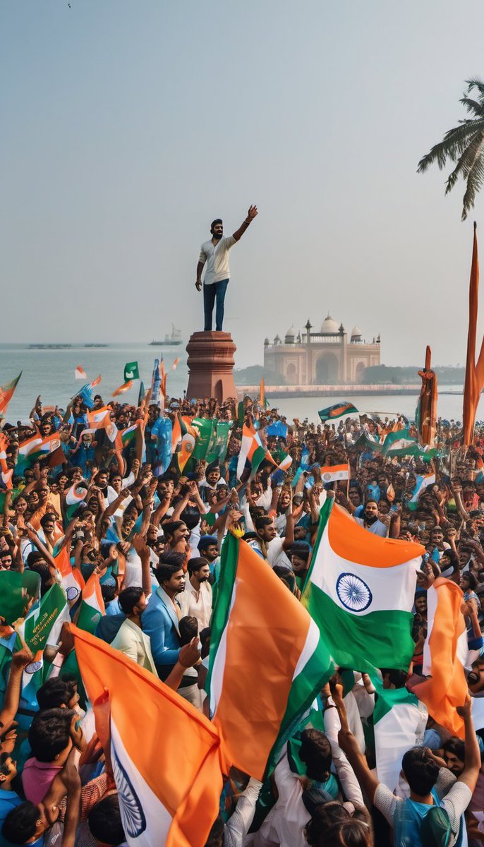 yshraj_'s tweet photo. I tried generating some celebratory images of the Indian team’s #T20WorldCup victory using AI. Here’s a sneak peek of it!! 🇮🇳✨
#TeamIndia #WorldCupChampions #AIArt https://t.co/UTnpoeOlLm