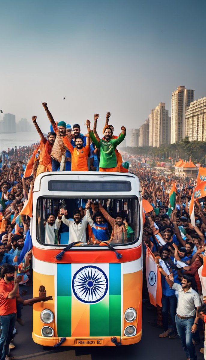 yshraj_'s tweet photo. I tried generating some celebratory images of the Indian team’s #T20WorldCup victory using AI. Here’s a sneak peek of it!! 🇮🇳✨
#TeamIndia #WorldCupChampions #AIArt https://t.co/UTnpoeOlLm