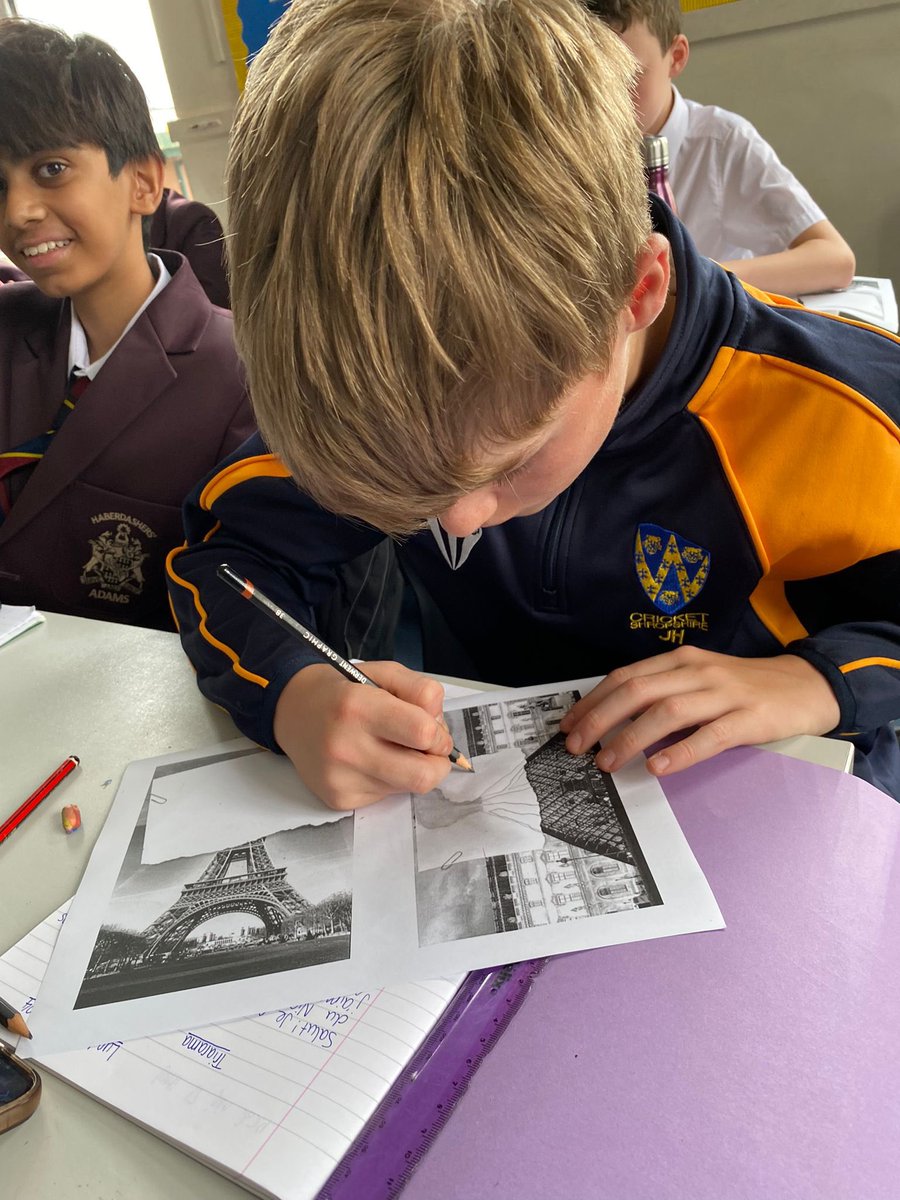 HA_FrenchDept's tweet photo. Our Yr 7 have been busy doing some @BenHeine Art whilst doing local area and being introduced to Parisβ famous monuments around the capital. They used their imagination to redesign the Eiffel Tower. This is absolutely marvellous! #WellDoneAll π#ProudTeachers @HabsAdamsGS πππ«π· https://t.co/tdujwYK3zv