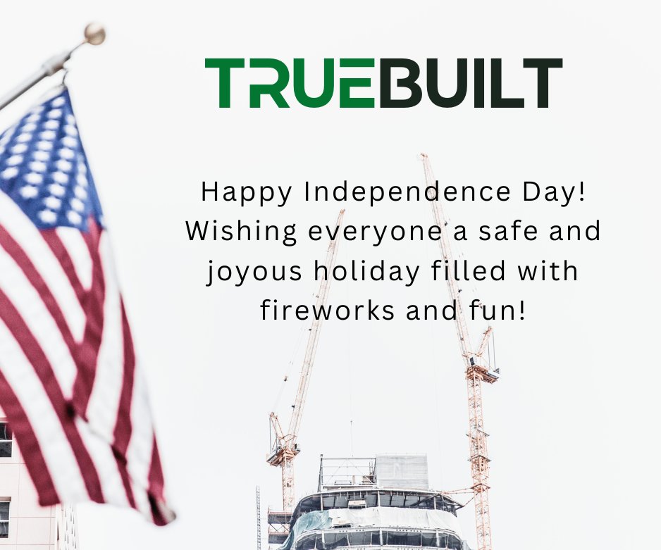 🎆 Happy Independence Day from TrueBuilt! 🇺🇸

As we celebrate freedom and unity, let's also honor the builders and creators who contribute to our nation's strength. Wishing everyone a safe and joyful 4th of July!

#IndependenceDay #TrueBuilt #4thOfJuly #CelebrateFreedom