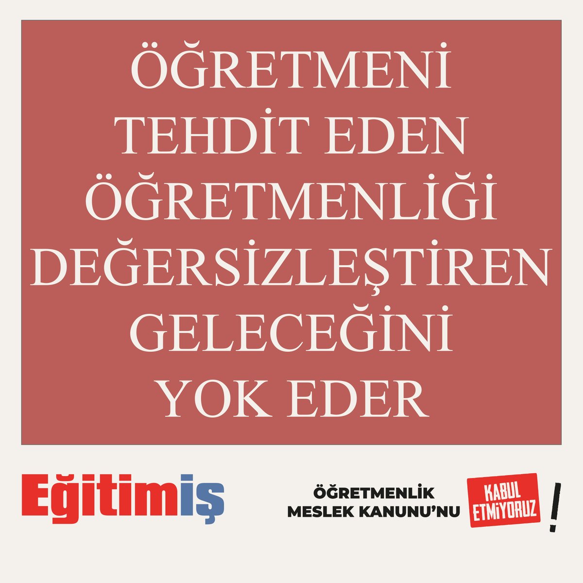 Öğretmeni tehdit eden, öğretmenliği değersizleştiren geleceğini yok eder.
#ÖMKgeriçekilsin
