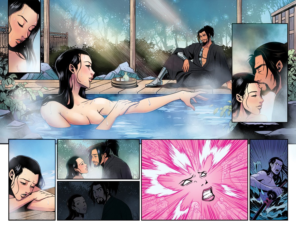 X-Men: Blood Hunt - Psylocke is out today. Get it at your LCBS!
I love how this spread drawn by <a href="/ProtokittyArt/">Lynne Yoshii</a>  and coloured by me turned out! You'll get to experience the great script by <a href="/steve_foxe/">Steve Fo🅧e</a> when you read it! 🌟
