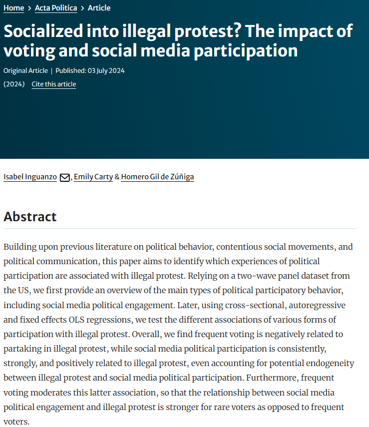 So excited to see this paper (in co-authorship with @EmilyBCarty &amp; <a href="/_HGZ_/">Homero Gil de Zúñiga</a> ) finally published in Acta Politica!

Have a look at it at link.springer.com/article/10.105…