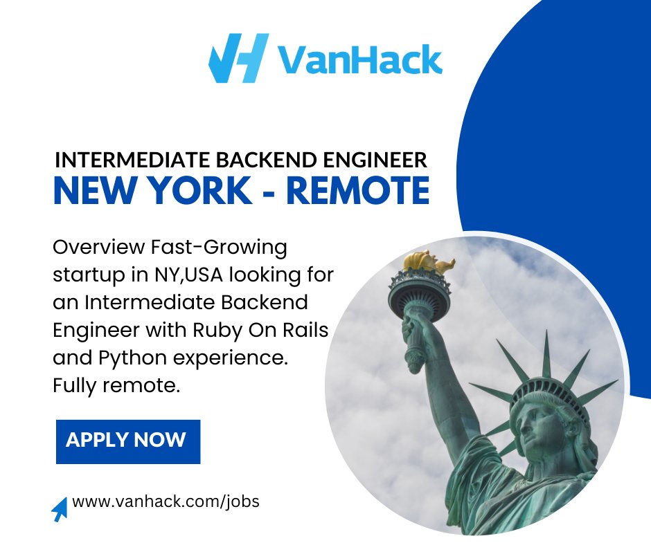 GoVanHack's tweet image. Are you an Intermediate Backend Engineer looking to work remotely for an American Company?
Apply now for this great job position!
See you there 🚀