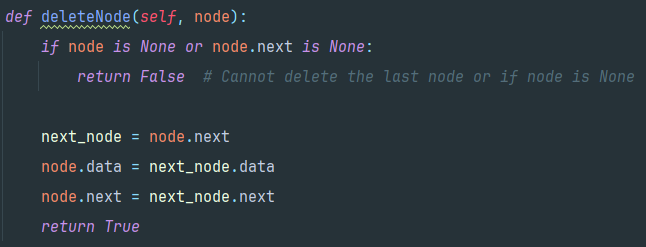 HarshitKapil7's tweet photo. 🚀 Code of the Day: Delete Middle Node in a singly linked list! Tackled this with copy the next node data and address to the node to delete. Time complexity: O(1), Space complexity: O(1). Check the full solution here: https://t.co/XWehJnzOzy

#jobsearch #jobhunting #letsconnect https://t.co/8liXMkTCTK