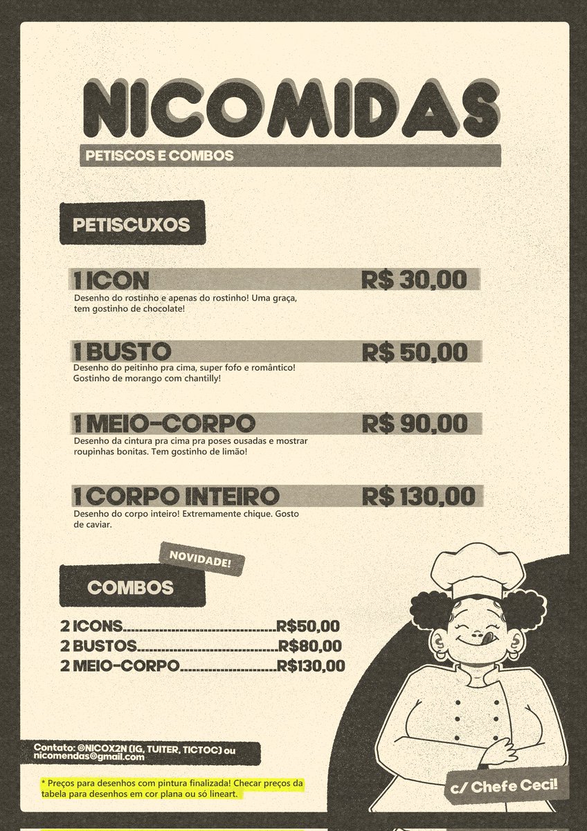 NICOx2N's tweet photo. restaurante nicomidas está de portas abertas pro mês de julho com os petiscos e combos mais babadeiros escolhidos a mão (e pé) pela chefe ceci! 

(encomendas oficialmente abertas!! 7 slots dessa vez, mandar dm ou e-mail) https://t.co/d0E29HWE88