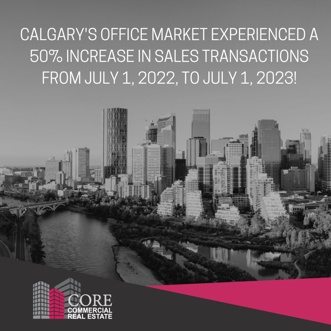 Did you know? Calgary's office market saw a substantial increase in sale transactions from July 1, 2022, to July 1, 2023, experiencing a remarkable 50% increase!