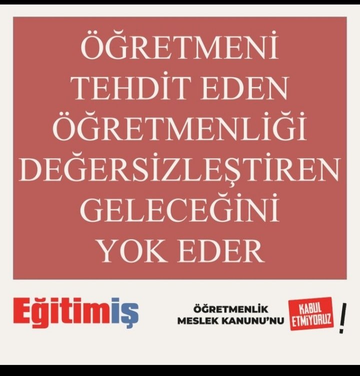 Egitimis_71's tweet photo. Mesleğimizin onurunu ve saygınlığını elimizden alamayacaksınız
#ÖMKgeriçekilsin https://t.co/5hYwzvHFvE