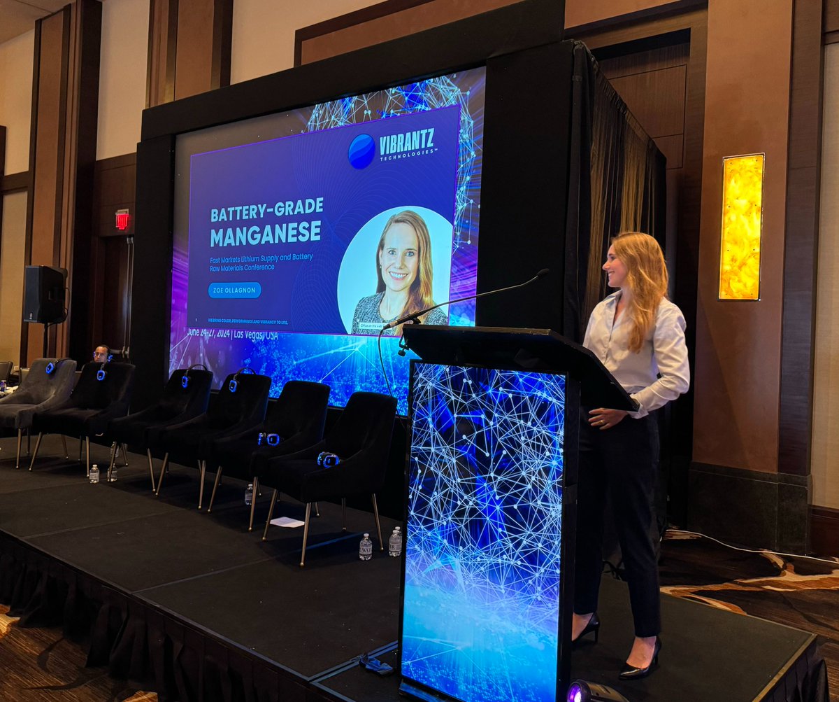 It was a pleasure participating in #FastmarketsLBRM! @ZoeOllagnon showcased our HPMSM, which has an 80% lower CO2 footprint than competitors. At Vibrantz, we prioritize #safety, reliability and environmental stewardship. Our HPMSM for #EV #batteries highlights our dedication.