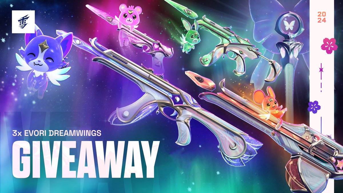 ✨ Yuki Aim Giveaway ✨ 

3x Evori Dreamwings Valorant Bundle.

To enter: 
1⃣ Follow <a href="/YukiAim/">Yuki Aim</a>
2⃣ Like + RT this tweet. 
3⃣ Tag 2 Friends.

🏆 3 Winners.
🗓️ Ends July 10, 2024.