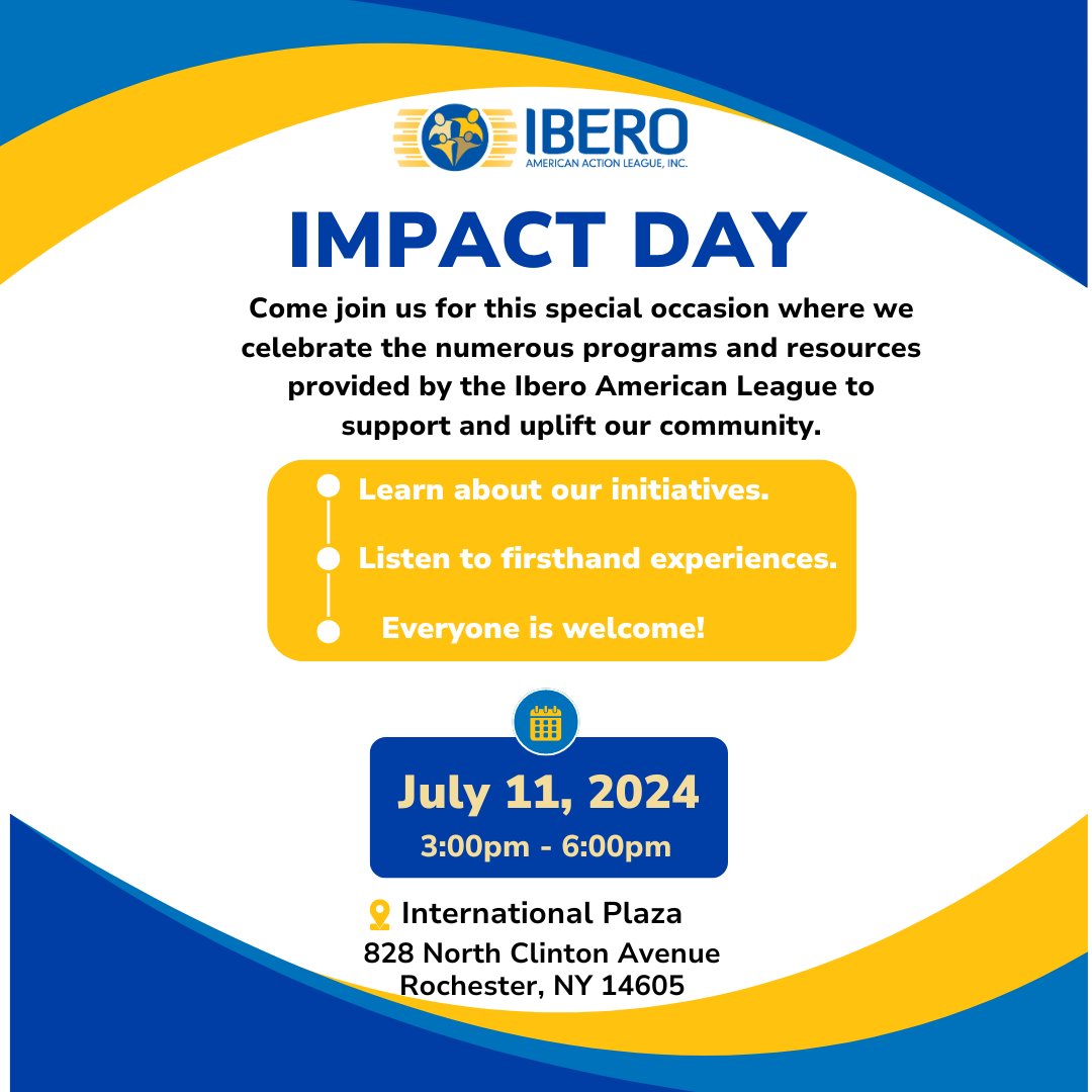 Come hang out with us next Thursday at the International Plaza for our Impact Day to learn more about all the different resources offered by Ibero!💙💛
#IberoAmericanActionLeague #ImpactDay