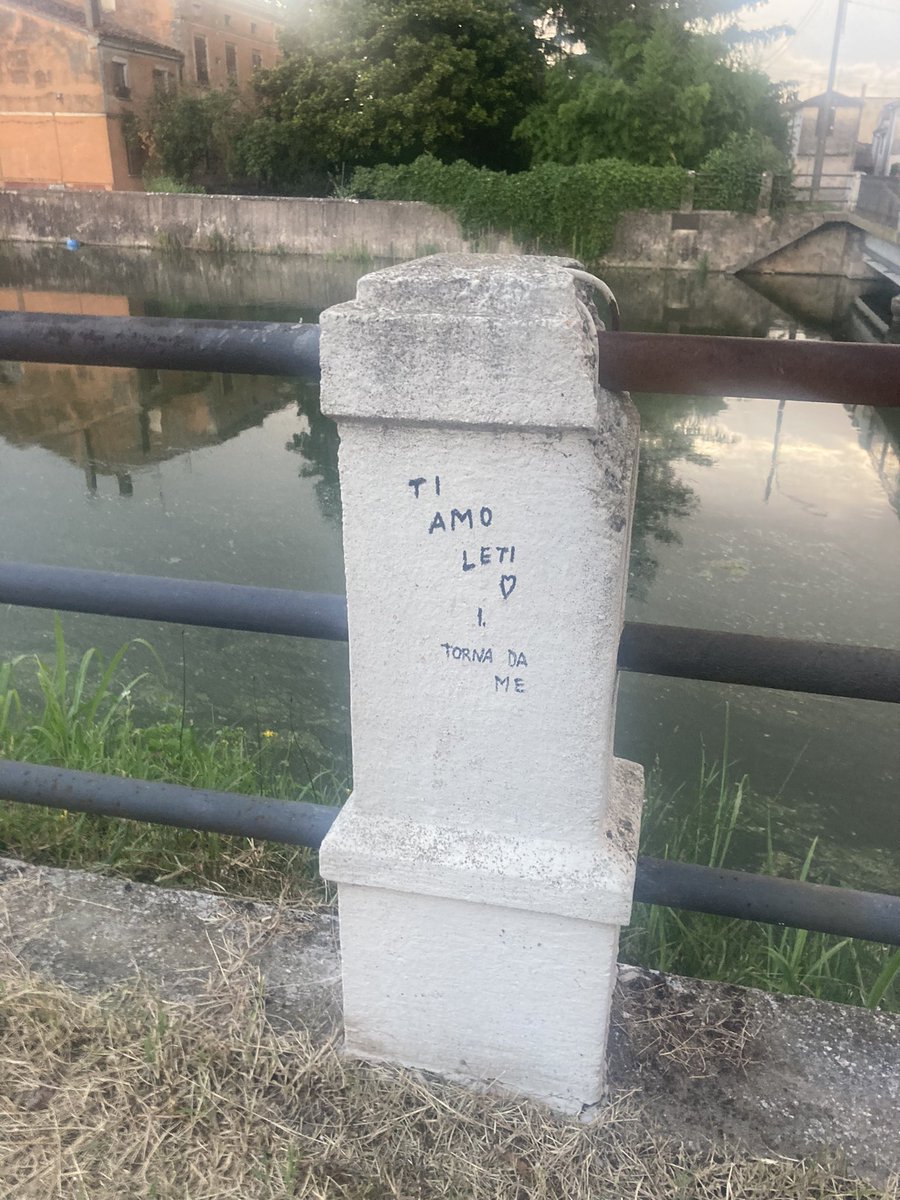 3’ volta questa settimana che porto fuori il cane questa settimana, 3’ volta che vedo l’ex di mia sorella cercare di passare davanti casa nostra, per poi girare i tacchi quando mi vede. 
P.S. l’ha mollata lui e si mette anche a fare i graffiti patetici nel vialetto dietro casa😭
